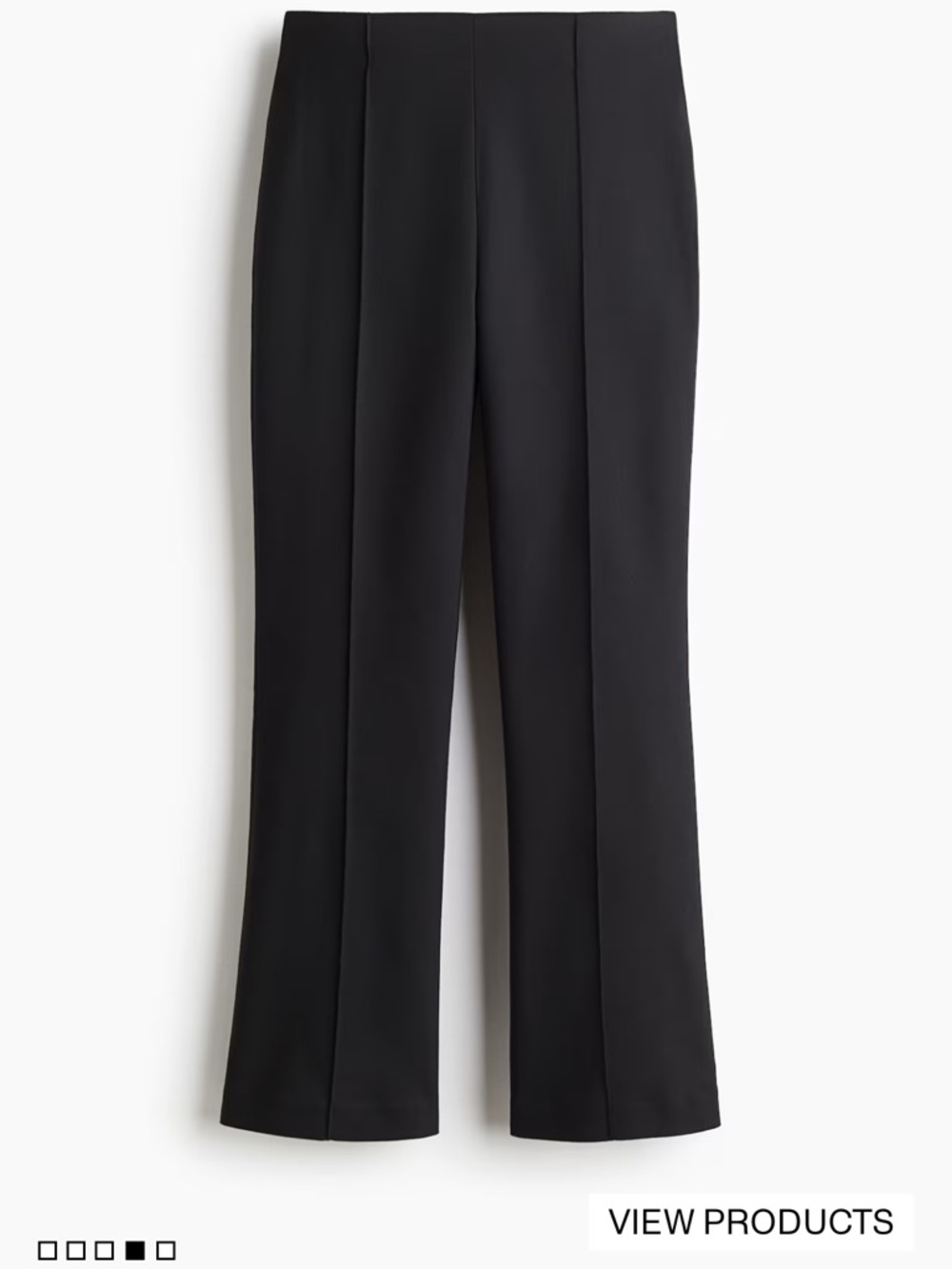H&M Black Cropped Straight-Leg Pants